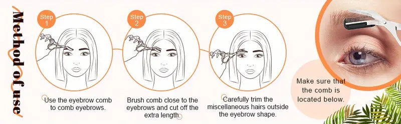 Ensemble de ciseaux et peigne à sourcils