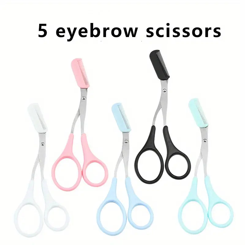 Ensemble de ciseaux et peigne à sourcils